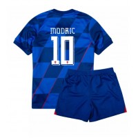 Stroje piłkarskie Chorwacja Luka Modric #10 Koszulka Wyjazdowej dla dzieci ME 2024 Krótki Rękaw (+ szorty)